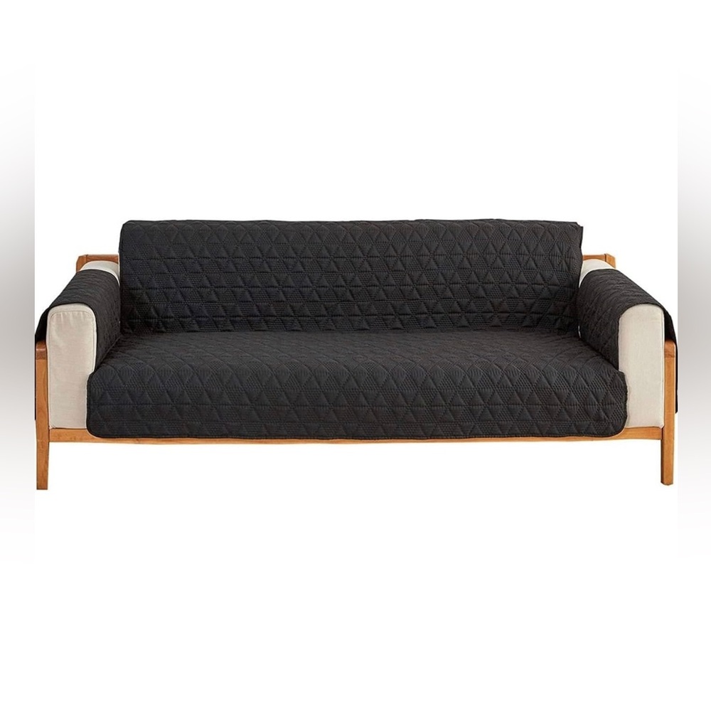 Navy Quilted Sofa Protector Slipcover 3 seater x2 - Home Accents
